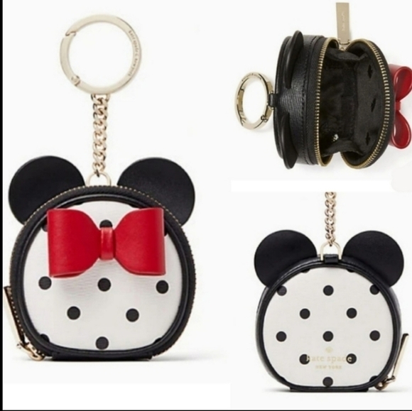 Kate Spade New York X Disney  Minnie Mouse Coin Purse Polka Dot Bow Bag - Picture 15 of 15